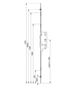 Serrure GU fercomatic 6-32299- axe 40/70 -2 galets