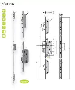 Serrure MARC 756 Ă rouleau 756-50/70 avec micro switch